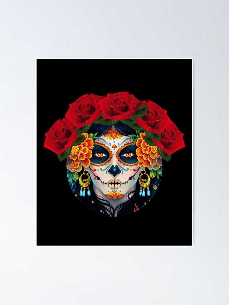 Illustration Mexican Sugar Skull Day Dead Dia Los Muertos Design