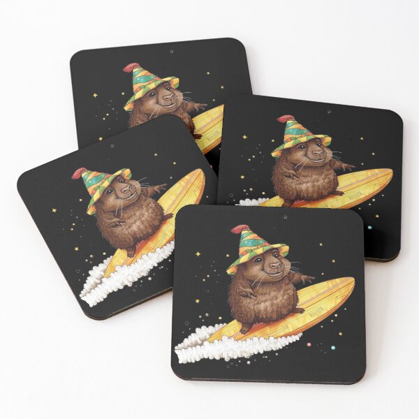 Item preview, Cute Surfing Wombat Cartoon Illustration designed and sold by PMTaurus.