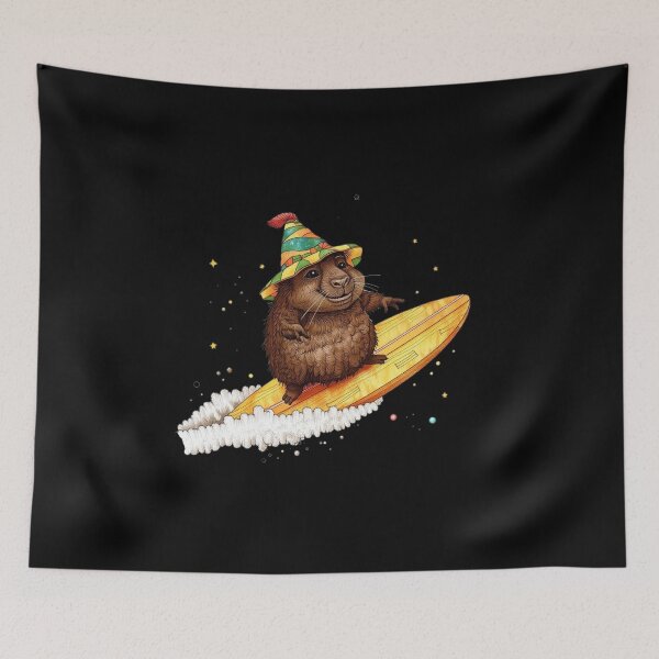 Item preview, Cute Surfing Wombat Cartoon Illustration designed and sold by PMTaurus.