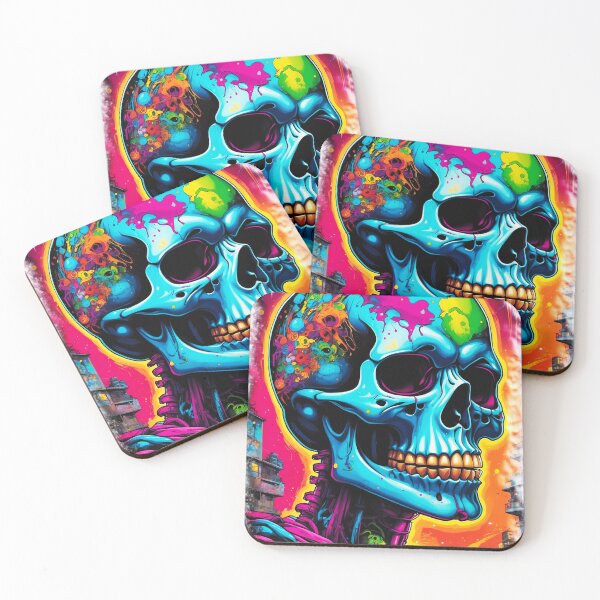 Item preview, Cyberpunk skull in neon style designed and sold by neogenisis.