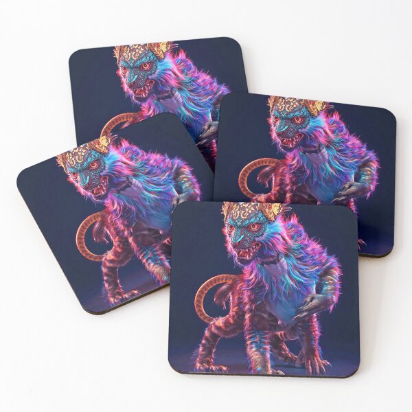 Item preview, Neon Mythical Beast – Cyber Fantasy Creature Illustration designed and sold by kaxymax.