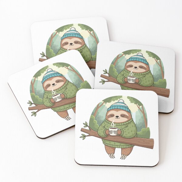 Item preview, Cozy Sloth Coffee in the Forest designed and sold by nilkbv.