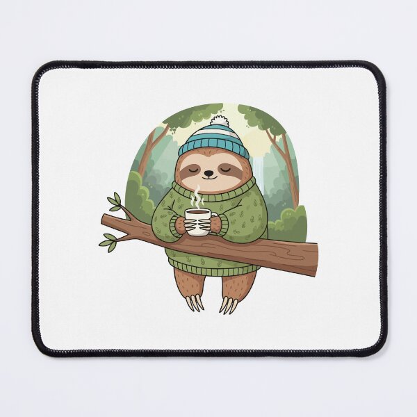Item preview, Cozy Sloth Coffee in the Forest designed and sold by nilkbv.