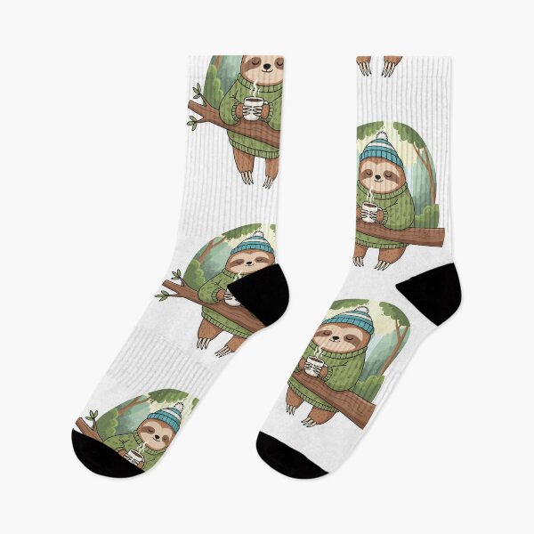 Item preview, Cozy Sloth Coffee in the Forest designed and sold by nilkbv.