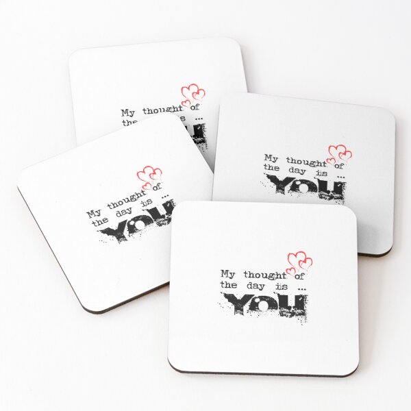 Item preview, My Thoughts Are On You All The Time - Romantic Hearts Quote designed and sold by Colorful-Garden.