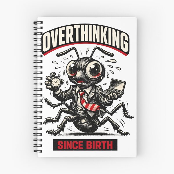 Item preview, Overthinking Since Birth Funny Anxious Ant Vintage Comic Art - Relatable Anxiety & Work Stress Gift by Vivaan Studio designed and sold by Vivaan Studio.