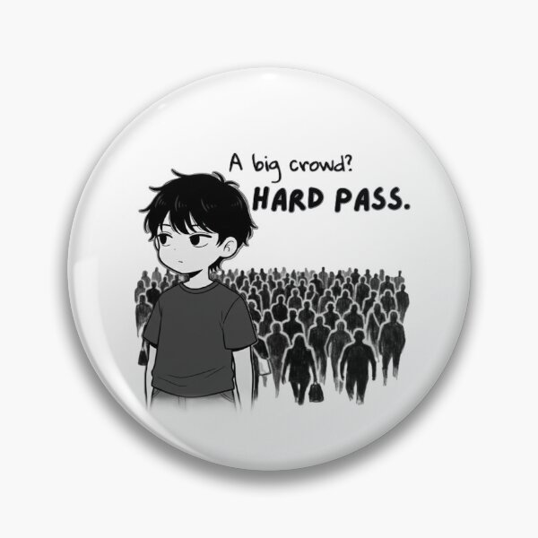 Item preview, Introvert Crowd Hard Pass Relatable Chibi Boy Illustration designed and sold by Jingky.