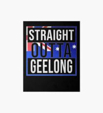 Straight Outta Geelong Retro Style - Gift For An Australian From Geelong in Victoria , Design Has The Australia Flag Embedded Art Board