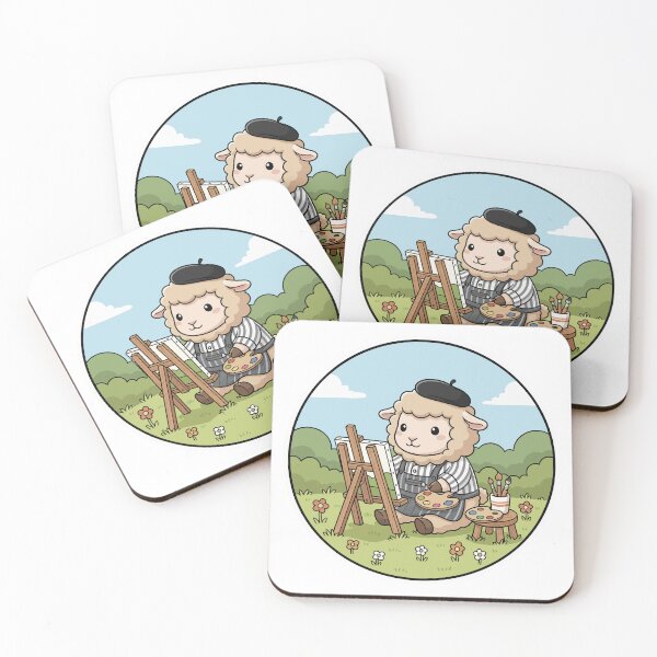 Item preview, Cute Artist Sheep Painting in the Garden designed and sold by nilkbv.