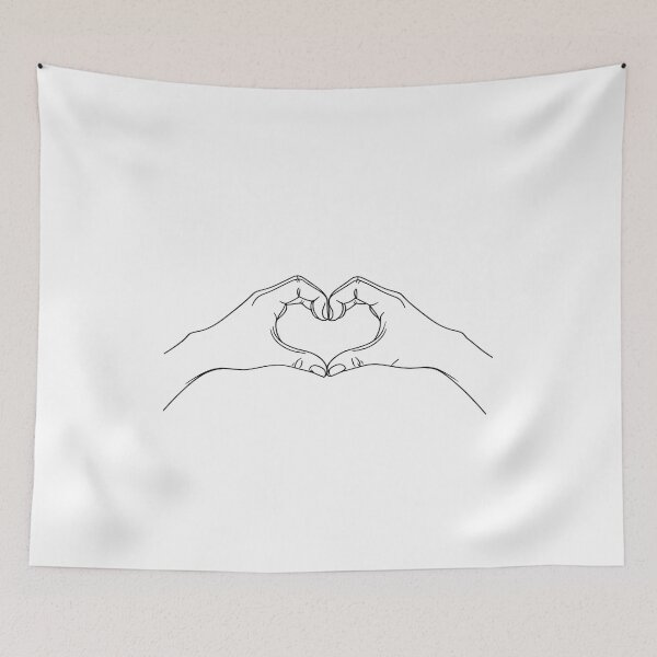 Item preview, Minimalist Heart Hands Line Art – Modern Love Gesture Illustration for Calm Aesthetic Decor designed and sold by Bright Nest Studio.