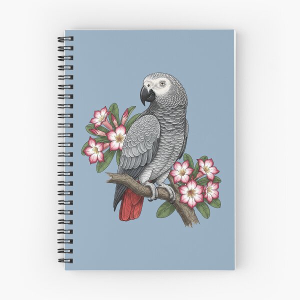 Item preview, African Grey Parrot and Desert Rose Flowers designed and sold by BirdsnStuff.
