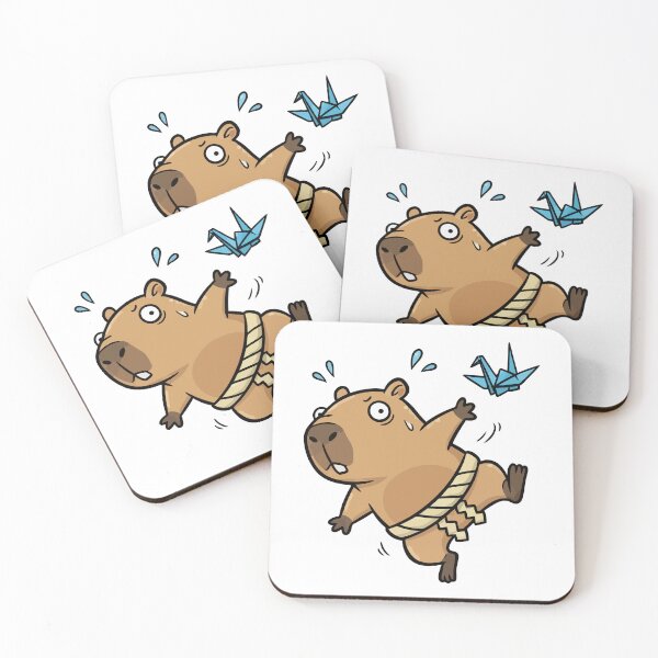 Item preview, Funny Capybara Sumo Wrestler with Origami Crane designed and sold by nilkbv.
