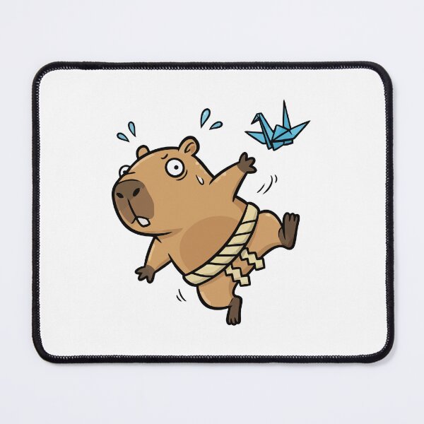 Item preview, Funny Capybara Sumo Wrestler with Origami Crane designed and sold by nilkbv.
