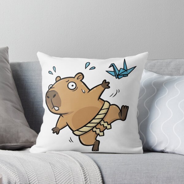 Item preview, Funny Capybara Sumo Wrestler with Origami Crane designed and sold by nilkbv.
