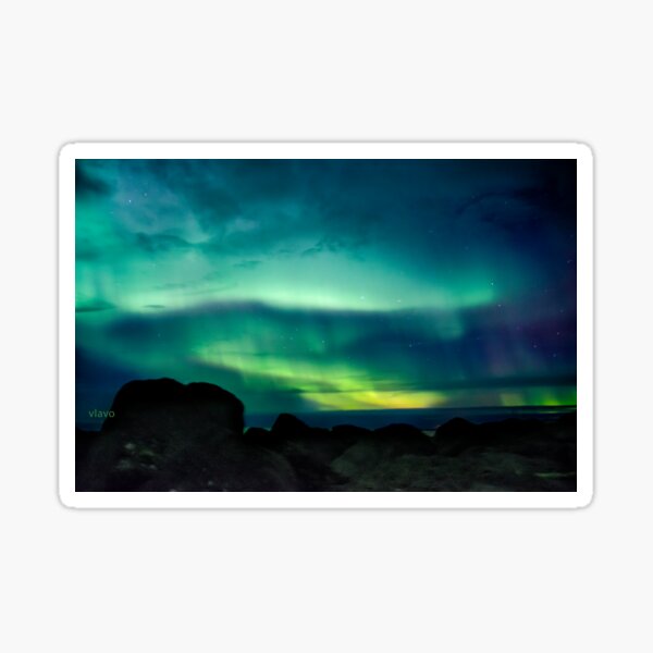 "Northern Lights over Iceland" Sticker for Sale by Vlavo Redbubble