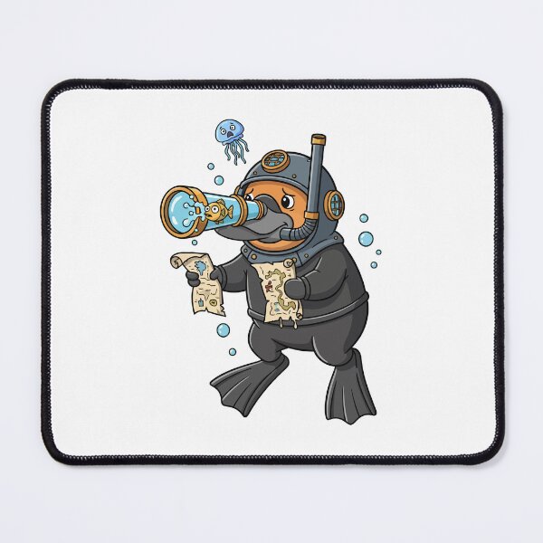 Item preview, Funny Platypus Scuba Diver Underwater Treasure Hunter designed and sold by nilkbv.