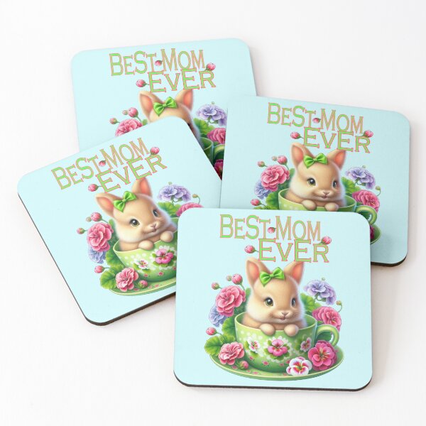 Item preview, Best mom ever, with a cute bunny in a teacup designed and sold by LoneAngel.