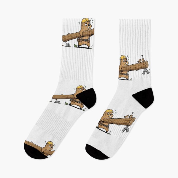 Item preview, Hardworking Beaver Construction Worker Carrying Log designed and sold by nilkbv.