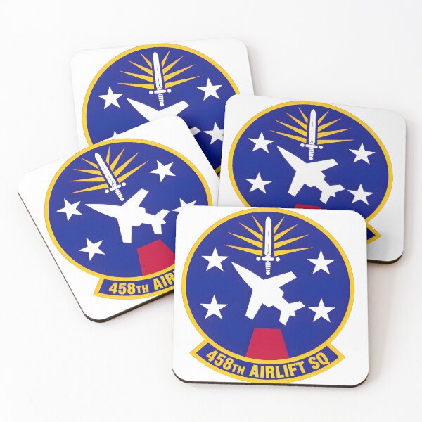 Item preview, 458th Airlift Squadron Military Emblem with Dagger and Aircraft designed and sold by CharlieDesings.