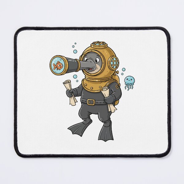 Item preview, Steampunk Platypus Deep Sea Diver Treasure Map designed and sold by nilkbv.