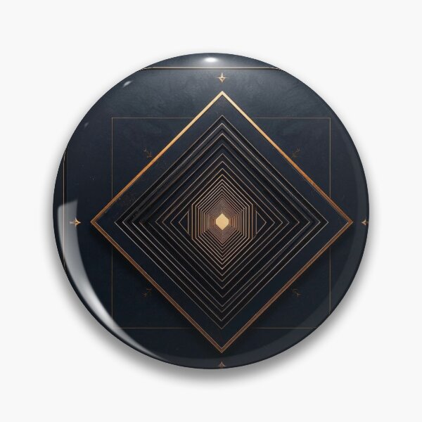Item preview, Intent Stabilization Sacred Geometric Diamond Blueprint in Gold on Deep Navy designed and sold by ArtivaNest.