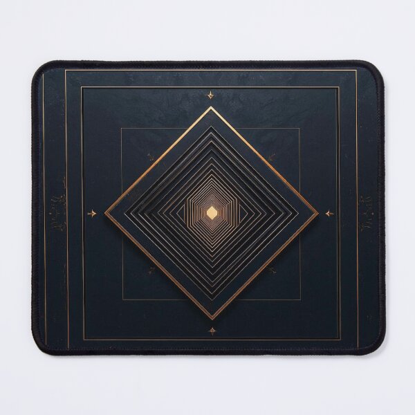 Item preview, Intent Stabilization Sacred Geometric Diamond Blueprint in Gold on Deep Navy designed and sold by ArtivaNest.