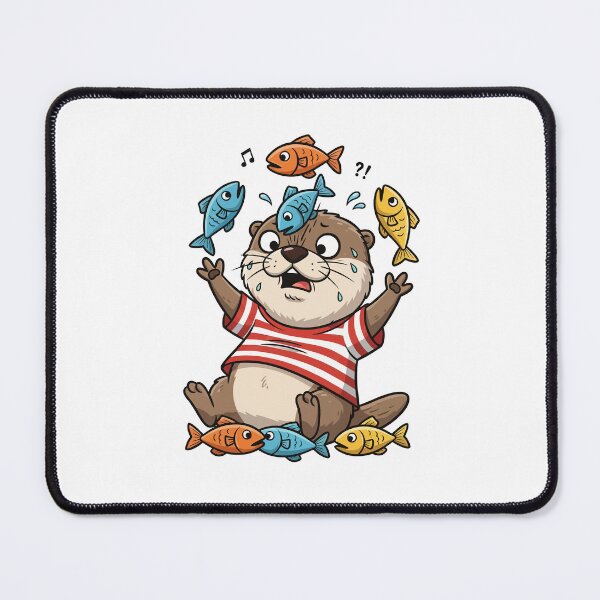 Item preview, Cute Otter Juggling Colorful Fish Funny Sea Life designed and sold by nilkbv.
