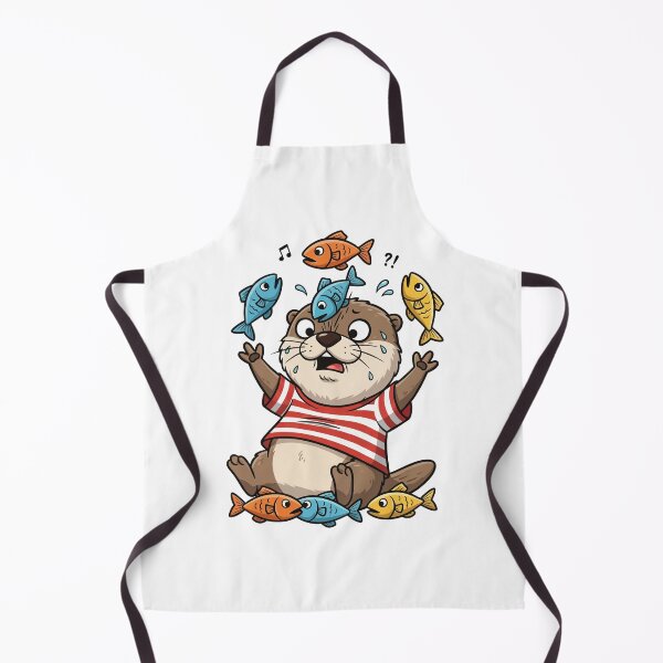 Item preview, Cute Otter Juggling Colorful Fish Funny Sea Life designed and sold by nilkbv.