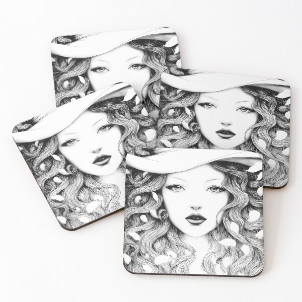 Item preview, Beautiful White Witch Whimsical Black And White Portrait designed and sold by Shoot-The-Moon.