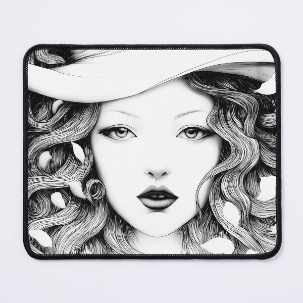 Item preview, Beautiful White Witch Whimsical Black And White Portrait designed and sold by Shoot-The-Moon.