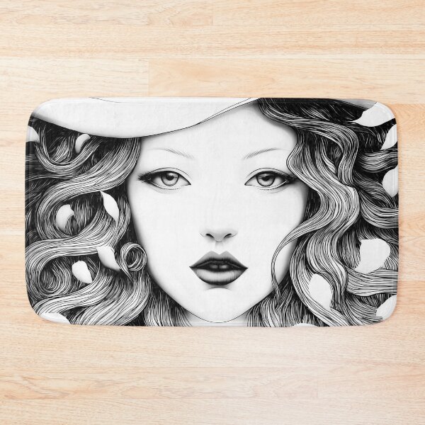 Item preview, Beautiful White Witch Whimsical Black And White Portrait designed and sold by Shoot-The-Moon.