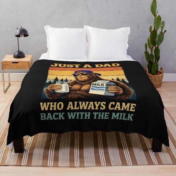 Item preview, Just A Dad Who Always Came Back With The Milk Bigfoot Retro Sunset Gift For Men designed and sold by ArmyAbodo.