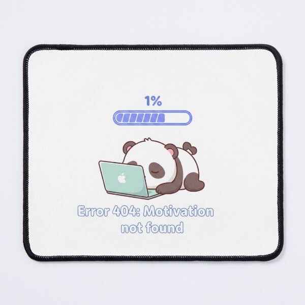 Item preview, Error 404 Motivation Not Found Funny Panda Remote Work Sticker Burnout Humor designed and sold by ZYNORAworld.