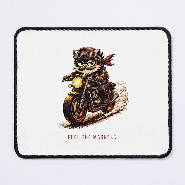 Item preview, Meaw Raider – Chaos Speed Cat Biker Collection designed and sold by WorkXPlay.