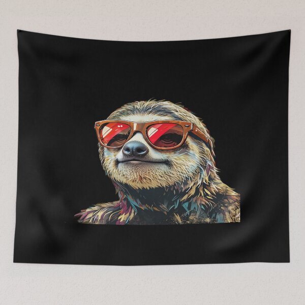 Item preview, Retro Cool Sloth Pop Art – Colorful Sunglasses Animal Illustration with Vintage Vibes designed and sold by Bright Nest Studio.