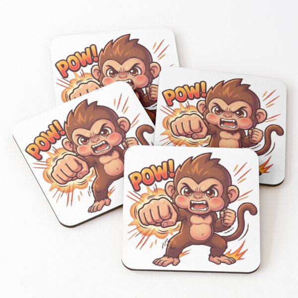 Item preview, punch monkey art designed and sold by JordanInk Studio.