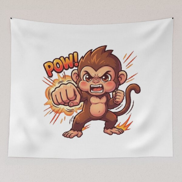 Item preview, punch monkey art designed and sold by JordanInk Studio.