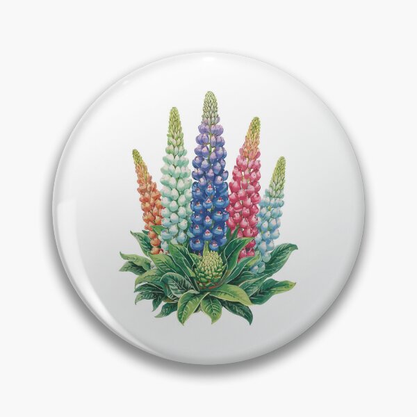 Item preview, Vibrant Blooming Lupinus: A Detailed Botanical Watercolor Illustration designed and sold by GreenBotanist.