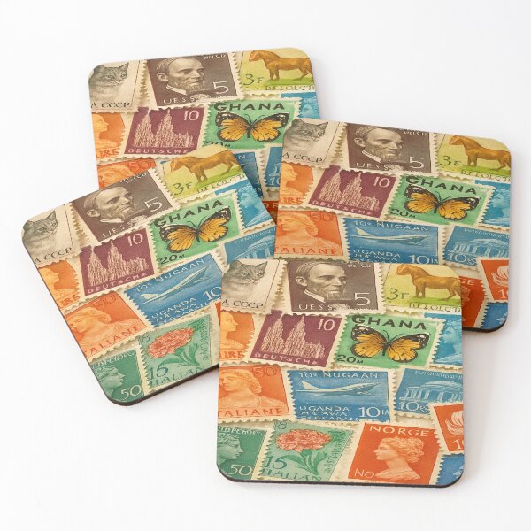 Item preview, Global Stamp Collage – Overlapping Vintage Postage from Around the World designed and sold by nigejohn.