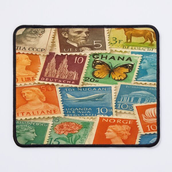 Item preview, Global Stamp Collage – Overlapping Vintage Postage from Around the World designed and sold by nigejohn.