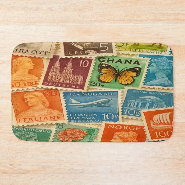 Item preview, Global Stamp Collage – Overlapping Vintage Postage from Around the World designed and sold by nigejohn.