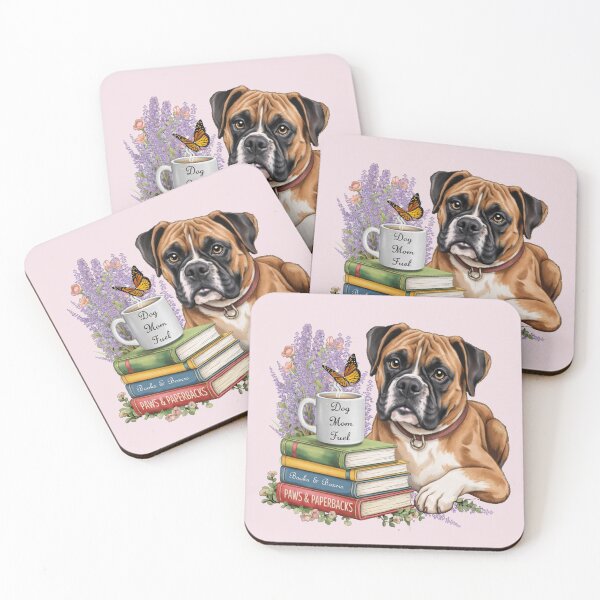 Item preview, Boxer Dog Mom Paws and Paperbacks | Books and Boxers Coffee Lover Gift designed and sold by tamdevo1.