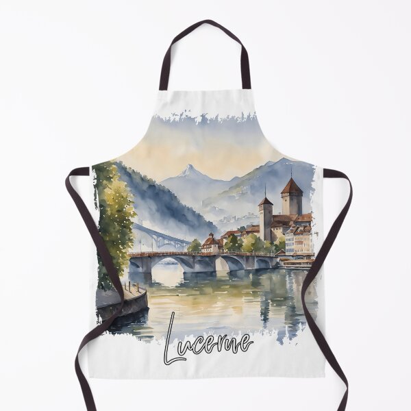 Item preview, Watercolor of Lucerne, Lucerne Switzerland designed and sold by Dressyourflag.