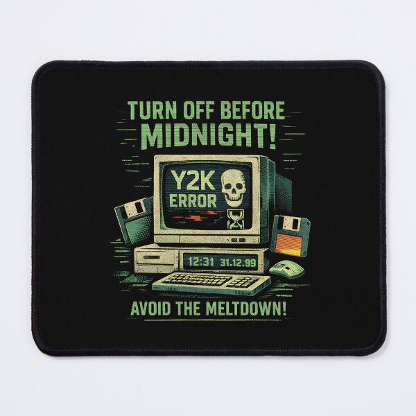 Item preview, Y2K Error Warning – Turn Off Before Midnight Retro Computer Design designed and sold by phiawdesign9.