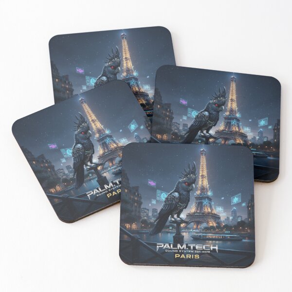 Item preview, Palm Tech Paris - Cyberpunk Eiffel Tower & Neon Romantic Art designed and sold by codex antique.