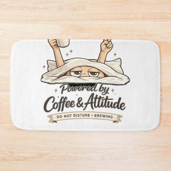 Item preview, Powered by Coffee & Attitude Funny Lazy Morning T-Shirts designed and sold by KDesignCrafts.