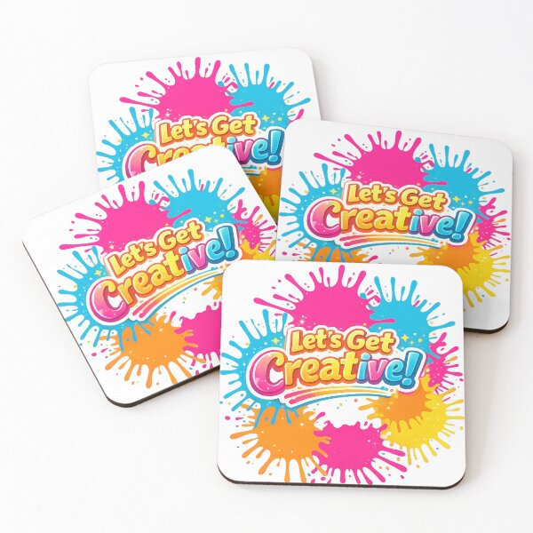 Item preview, Let’s Get Creative – Colorful Paint Splash Typography Design designed and sold by Snapystyle.