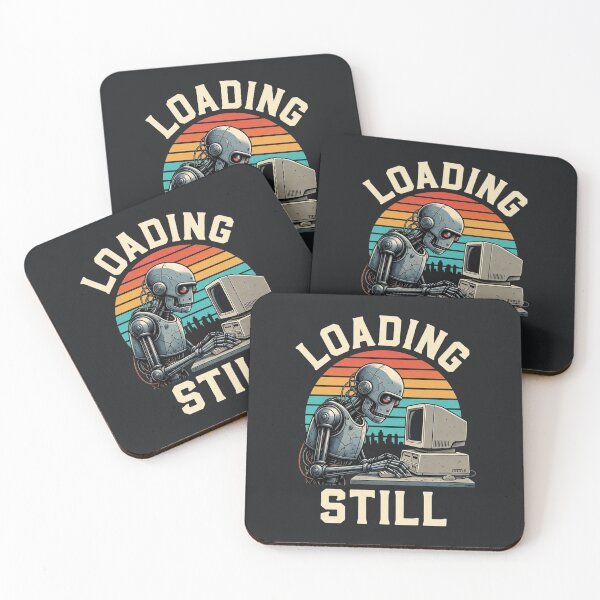 Item preview, Loading Robot – Retro Futuristic Tech Humor designed and sold by Taans-Creation.