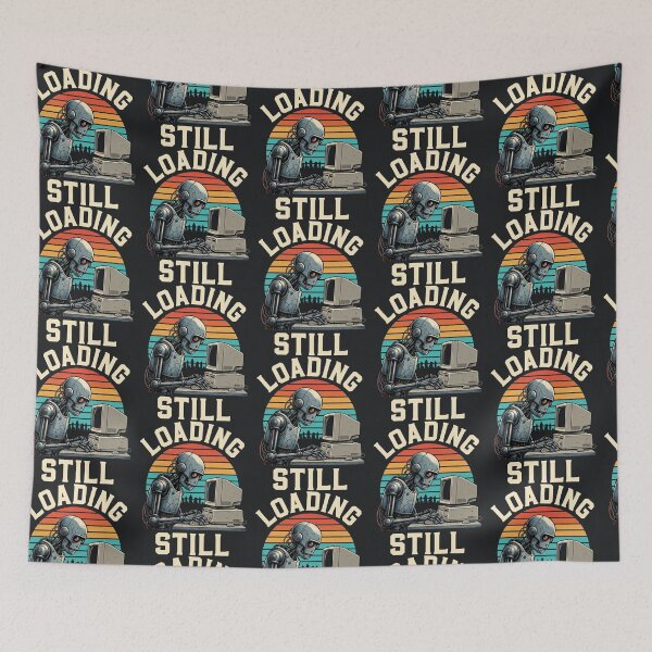 Item preview, Loading Robot – Retro Futuristic Tech Humor designed and sold by Taans-Creation.