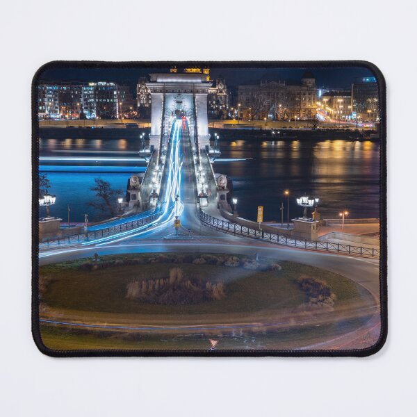 Item preview, Széchenyi Chain Bridge Long Exposure – Budapest Night Photography from Buda Castle Tunnel Viewpoint designed and sold by Martindoran.